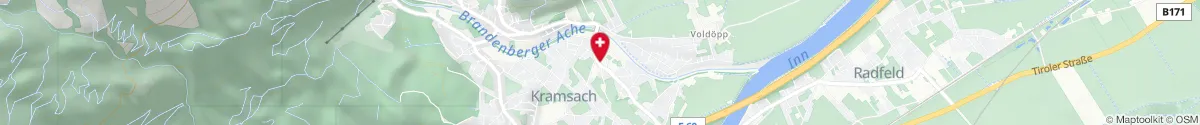 Map representation of the location for Achen-Apotheke in 6233 Kramsach